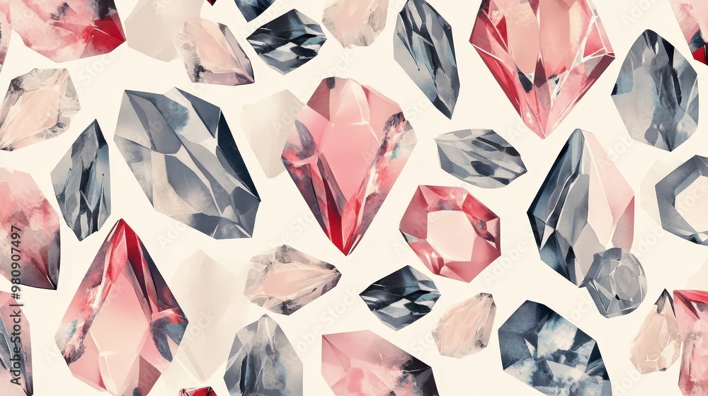 Poster elegant gem pattern design for textiles or wallpaper.