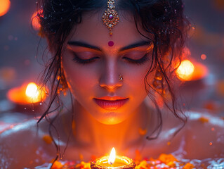 Diwali Elegance: A Glowing Moment of Serenity