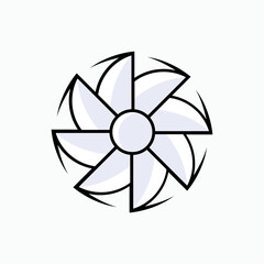Fototapeta premium Propeller Icon. Fan, Ventilator. Turbine, Swirl Symbol for Design, Presentation, Website or Apps Elements - Vector. 