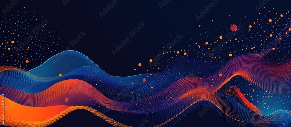 Poster abstract wave technology background banner ai generated image