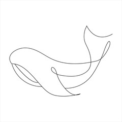 PrintContinuous one line drawing of orca whale. One line drawing illustration of whale killer fish. World aquatic animal day 
