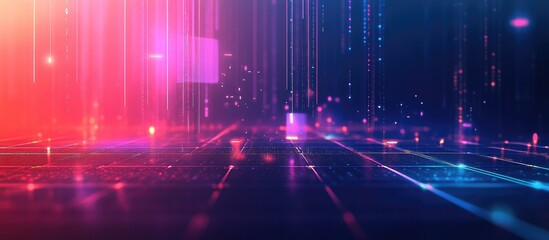 Digital Neon Light Background In Cyberspace Technology