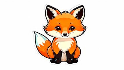 Obraz premium Cute Cartoon Fox Illustration Art