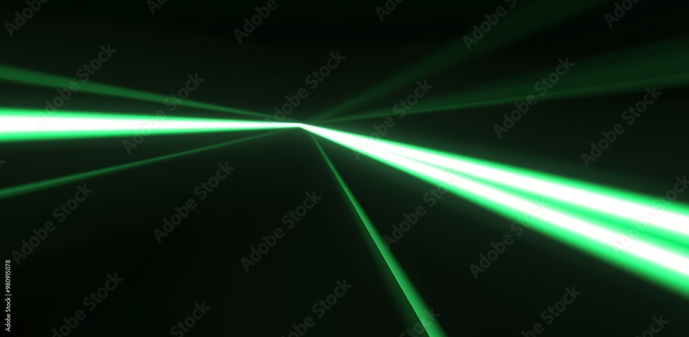Poster light line with neon green color isolated on transparent background.