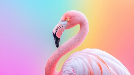 Fototapeta premium flamingo isolated on colorful background