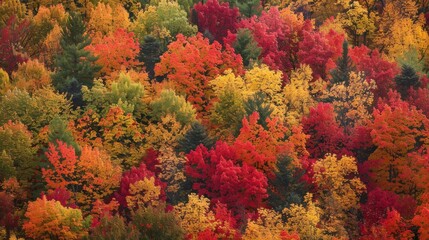 The changing colors of autumn foliage are due to the breakdown of chlorophyll, revealing the pigments responsible for the reds, oranges, and yellows.