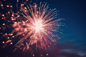 Obraz premium Firework exploding fireworks outdoors night.