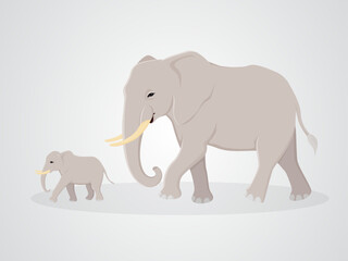Elephen Asia animal illustration design isolate background 
