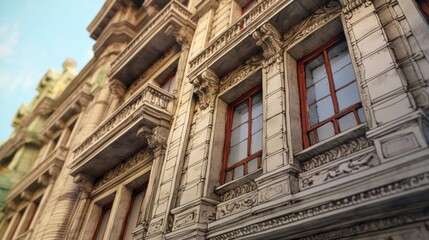 Obraz premium Elegant Architecture Detail of a European Building