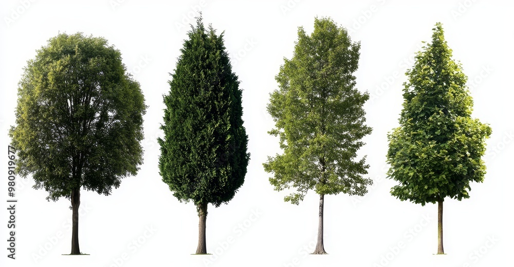 Aufkleber beautiful 3d trees are featured in this collection on transparent backgrounds, ideal for use in land