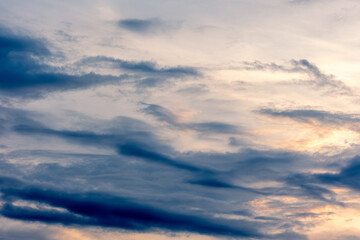 Dramatic sunset with twilight color sky