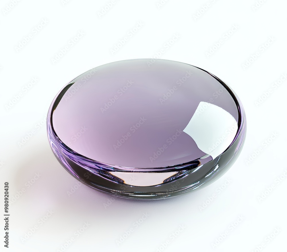 Poster a 3d rendering illustration of a glass round with a color gradient suitable for graphic design, ux/u