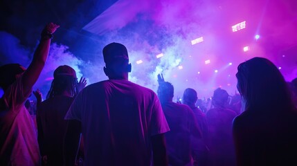 DJ ignites the crowd at rave event