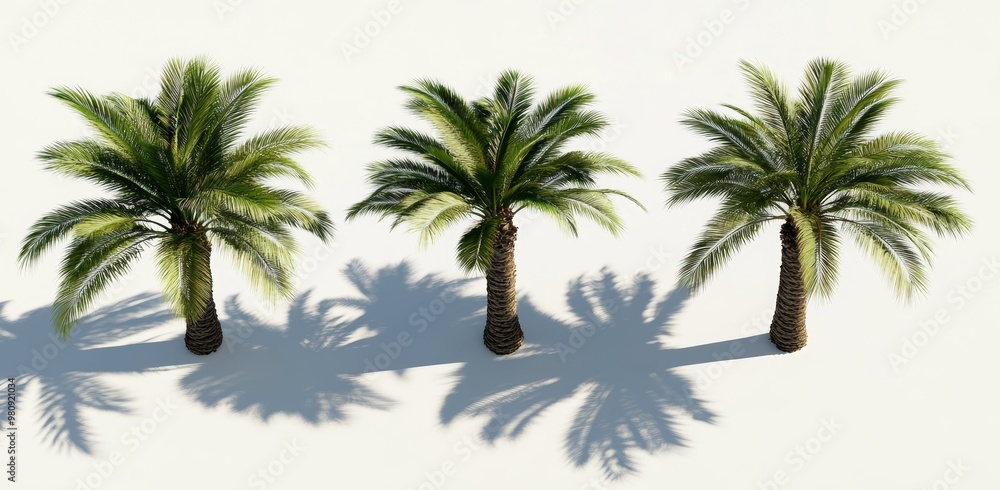Poster an image of a 3d date palm tree on a transparent background is shown here