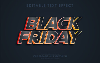 Obraz premium Editable black friday text effect
