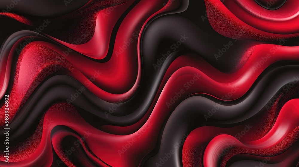 Poster dynamic swirling patterns of red and black create an abstract texture with flowing curves and depth 