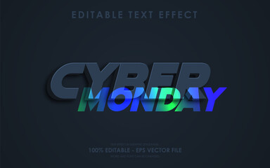 Obraz premium Editable cyber monday text effect