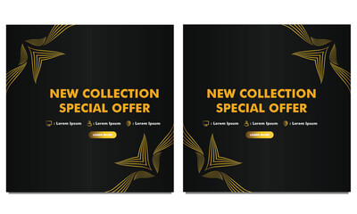 golden line social media post template