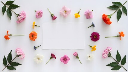 Floral Frame with Blank Paper