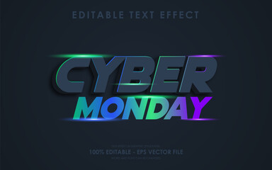 Editable cyber monday text effect