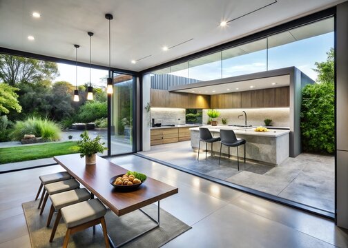 Modern Australian home renovation project in Adelaide, South Australia, featuring sleek kitchen, polished concrete