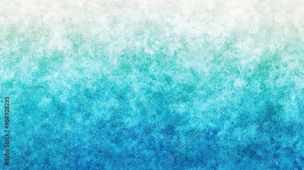 Poster Abstract gradient with shades of blue and teal creating a calming ocean wave effect in a serene artistic composition