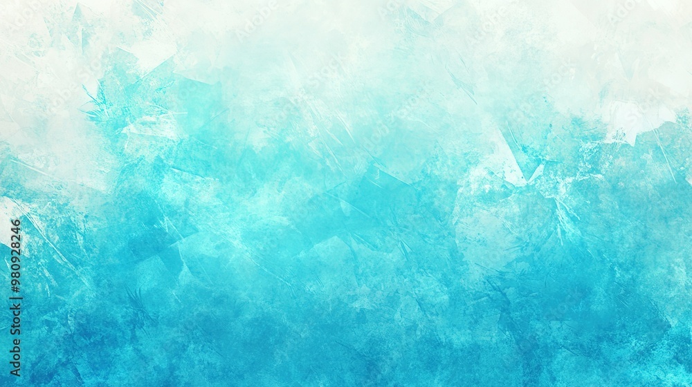 Aufkleber a soft gradient background transitioning from light blue to deep turquoise, evoking a serene and cal