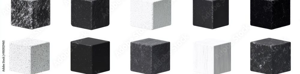 Aufkleber a collection of 3d boxes for web and apps in different styles.