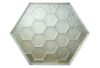 Honeycomb glass tile isolated with transparent background.