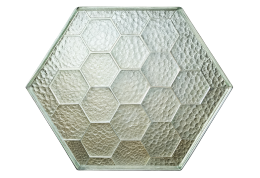 Honeycomb glass tile isolated with transparent background.