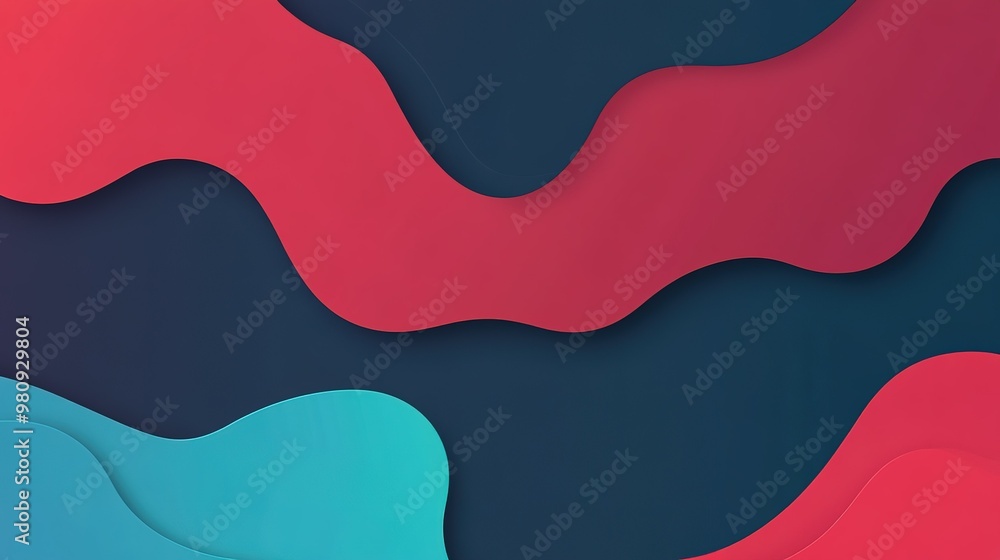 Poster colorful abstract waves create a dynamic background design with layered textures in vibrant hues