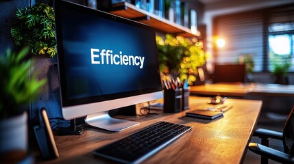 Fototapeta premium Modern Workspace Focused on Efficiency and Productivity