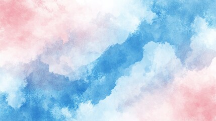 Fototapeta premium Abstract watercolor background with blue and pink hues blending smoothly together in a soft, serene composition