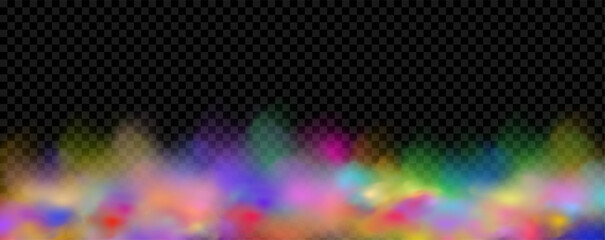 Obraz premium Background of an explosion of colorful smoke clouds.Multicolor fog with blue and yellow particles.Explosions of color powder.