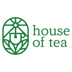 Obraz premium house of tea flat minimalist design logo