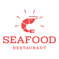 seafood restaurant flat minimalist design logo