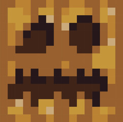 Pumpkin, vector illustration, head, halloween, icon, 8 bit, decoration, 10EPS
