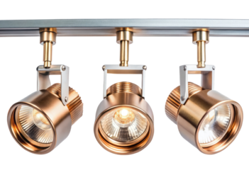 Track lighting fixture isolated with transparent background.