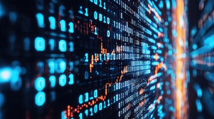 Obraz premium Colorful Digital Data Stream Background for Technology Use