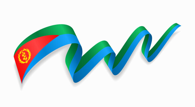 Eritrean flag wavy abstract background. Vector illustration.