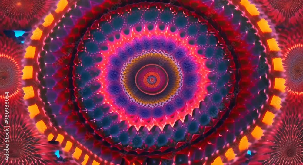 Aufkleber 3d kaleidoscope mandala abstract background of trippy art psychedelic trance to open third eye with 