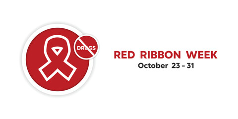 Red Ribbon Week. Ribbon and more. Great for cards, banners, posters, social media and more. White background.