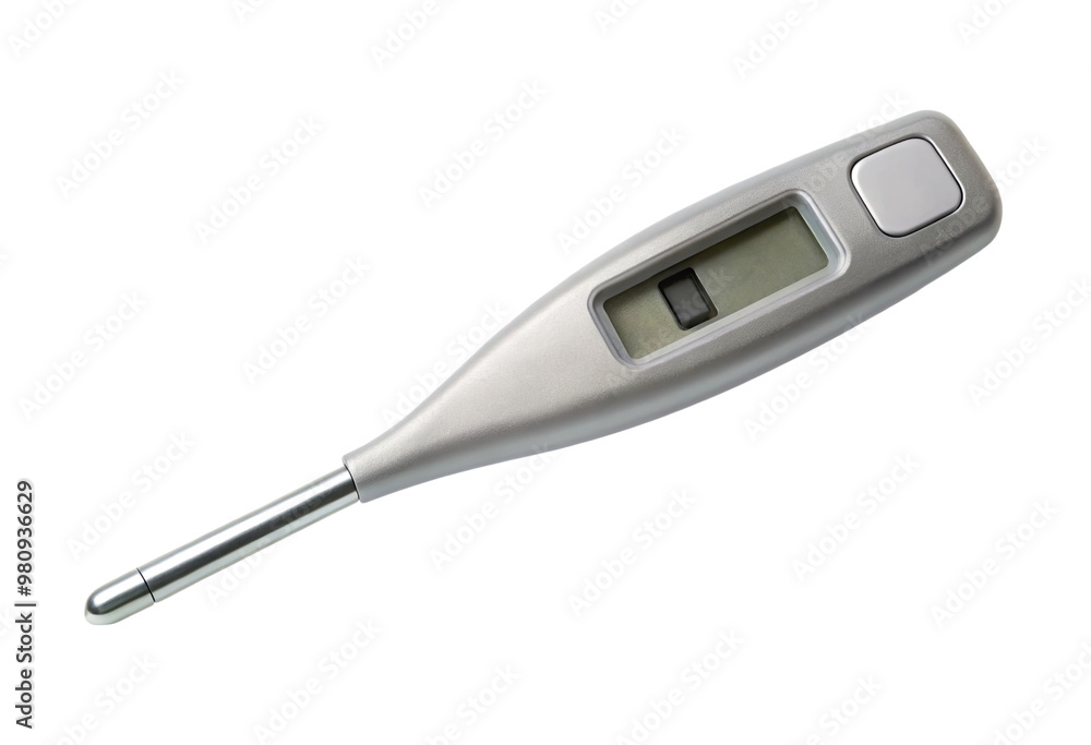 Poster digital thermometer isolated with transparent background.