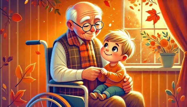 Heartwarming bond between a wheelchair-bound grandfather and his grandson on International Day of Older Persons, Senior Citizens Day