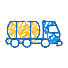 liquid transportation truck doodle icon sketch vector. liquid transportation truck sign. isolated symbol illustration