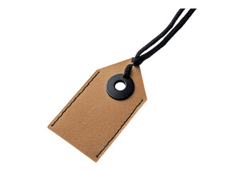 Fototapeta premium Fashion label tags mock up. Transparent background, Isolated PNG.
