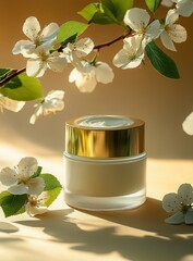 Serene Beauty Cream with Floral Decoration