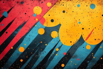 pop art explosion a blank comic template bursts with vibrant colors and dynamic patterns bold lines dots and geometric shapes create a playful retroinspired backdrop ready for storytelling