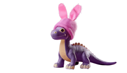 pink rabbit toy isolated on white background