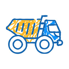 articulated dumper doodle icon sketch vector. articulated dumper sign. isolated symbol illustration
